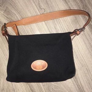 Dooney & Bourke Black Woven Purse w/Leather Trim